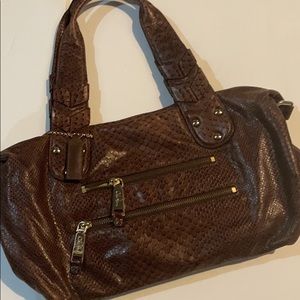 Cole Haan brown snakeskin tote bag